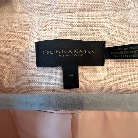 Donna Karan Pink & Cream Blazer with Peplum Detail - Picture 3 of 8